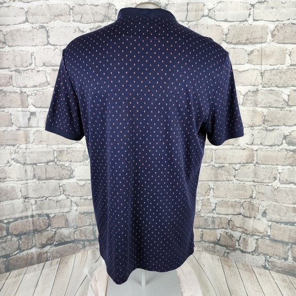 Banana Republic Performance Luxury Touch Polo Shirt Diamond Navy Blue Size Large - Picture 9 of 14